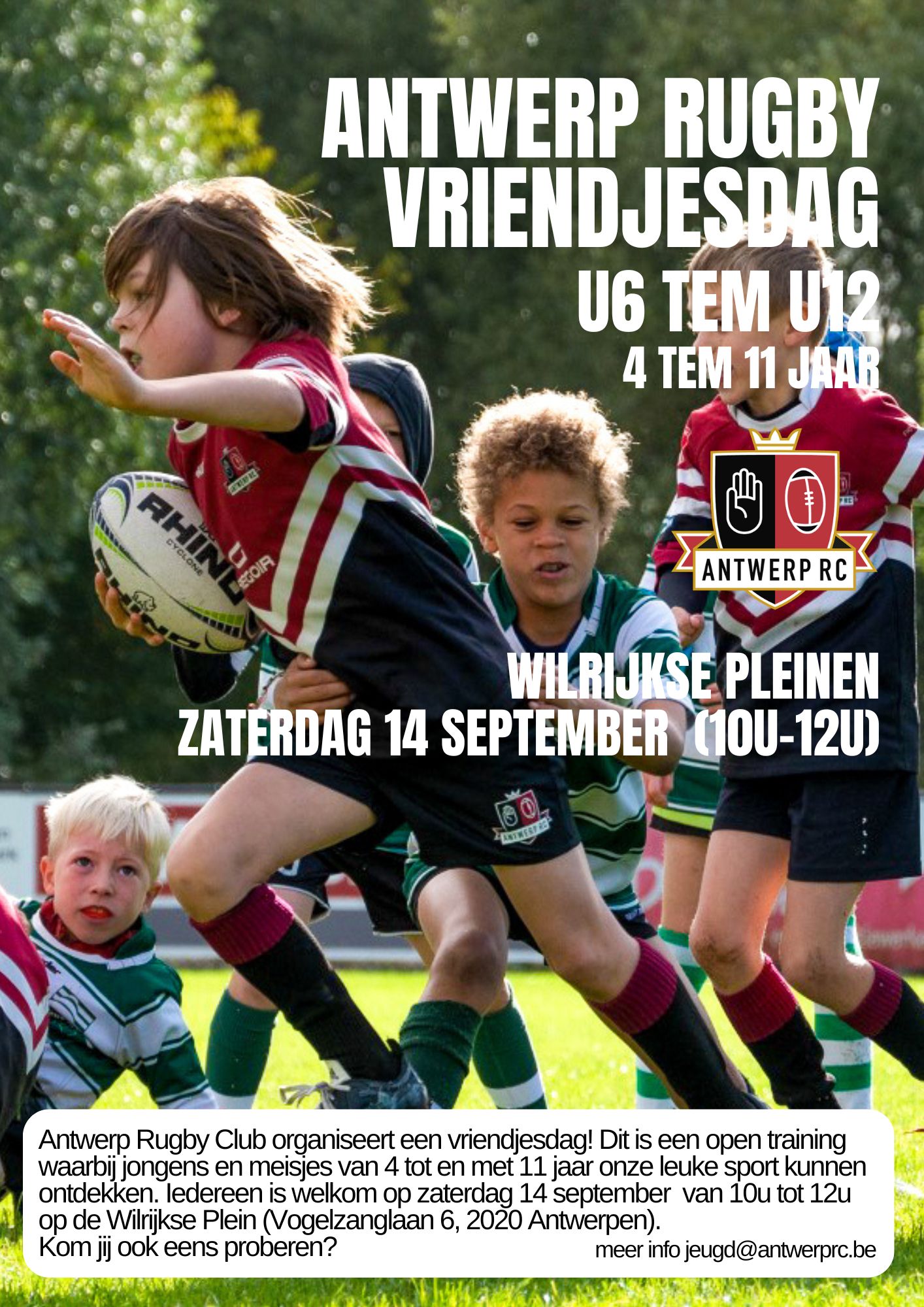 Kom proeven van Rugby tijdens de vriendjesdag op 14 september